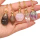 Collier de bouteille de parfum en pierre naturelle pour femme quartz rose fluorite diffuseur