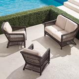 Hampton 3-pc. Loveseat Set in Black Walnut Finish - Snow with Logic Bone Piping, Snow with Logic Bone Piping - Frontgate