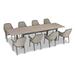 Wade Logan® Abdias Rectangular 8 - Person 82" Long Aluminum Outdoor Dining Set w/ Cushions Metal in Brown | 126 W x 39.25 D in | Wayfair