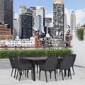 Wade Logan® Abubacar Square 8 - Person 61" Long Outdoor Dining Set w/ Cushions in Black | 29.5 H x 61 W x 61 D in | Wayfair