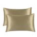 Everly Quinn Pillowcase Silky Soft Pillow Case Pair Satin Pillow Sham Protector Polyester in Brown | 20 H x 40 W in | Wayfair