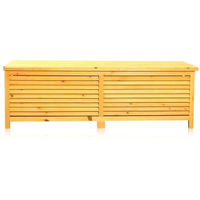 140CM Holz Auflagenbox Kissenbox Gartenbox Gartentruhe Auflagen Truhe Holztruhe Image