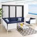 Harmony 7-Piece Sunbrella Outdoor Patio Aluminum Sectional Sofa Set by Modway Metal in White | Wayfair EEI-4936-WHI-NAV-SET