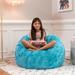 Jaxx Saxx 3 Foot Bean Bag Chair For Kids - Faux Fur - Fun Colors