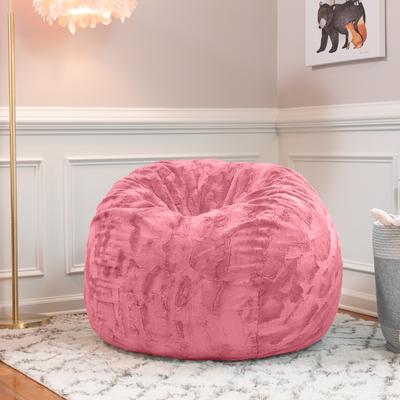 Jaxx Saxx 3 Foot Bean Bag Chair For Kids - Faux Fur - Fun Colors