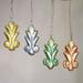 Set of 4 Handmade Albesia Wood 'Festive Fleur-de-lis' Ornaments (Indonesia) - 3.3" H x 1.6" W x 0.5" D