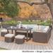 Santa Rosa Outdoor 8-Piece Rectangle Aluminum Wicker Dining Sofa Set with Cushions by Christopher Knight Home