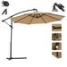 10 FT Solar LED Patio Outdoor Umbrella Offset Umbrella Hanging Cantilever Umbrella