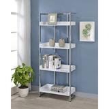 Latitude Run® Wickett 4-Shelf Open Back Bookcase in White | 67.5 H x 26.25 W x 14 D in | Wayfair 28800F4A1A8649109BECDBAE6B6AB149