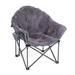 Arlmont & Co. McCoy Folding Camping Chair Metal in Gray/Indigo | 35.4 H x 35.4 W x 31.5 D in | Wayfair 8FE334F917E44BFA81DFD2DD125A4C1A