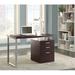 Latitude Run® Effrosini 3-Drawer Reversible Writing Desk Wood/Metal in White/Brown | 30 H x 47.25 W x 23.5 D in | Wayfair