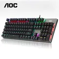 Ture – clavier mécanique filaire pour PC Gamer Kit de jeu avec interrupteur noir marron noir