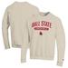 Men's Champion Heathered Oatmeal Ball State Cardinals Eco Powerblend Crewneck Sweatshirt