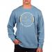 Men's Uscape Apparel Light Blue Quinnipiac Bobcats Pigment Dyed Fleece Crew Neck Sweatshirt