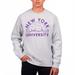 Men's Uscape Apparel Heathered Gray NYU Violets Premium Fleece Crew Neck Sweatshirt