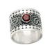 Young People,'Sterling Silver and Garnet Band Ring'