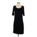 Adrienne Vittadini Casual Dress - Sheath: Black Print Dresses - Women's Size Small