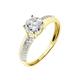 Bague Solitaire Messine Or Jaune Oxyde De Zirconium