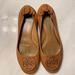 Tory Burch Shoes | Tory Burch Reva Tumbled Tan Leather Flat Size 10 | Color: Tan | Size: 10