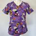 Disney Tops | Disney Xs Mickey Mouse Halloween Scrub Top Short Sleeve Shirt Purple | Color: Orange/Purple | Size: Xs