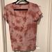 Pink Victoria's Secret Tops | 3/$15 Pink Victoria’s Secret Tie Dye V-Neck Short Sleeved T-Shirt Small Hole | Color: Pink | Size: M