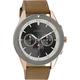 Oozoo Men's Watch with Leather Strap 45 mm Diameter and Chrono-Look Dial in Various Variations, Rose gold / silver grey / brown, Strap