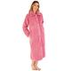 Slenderella Ladies Button Up Dressing Gown Super Soft Waffle Fleece Bath Robe Medium (Pink)