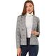 Allegra K Women's Notched Lapel Double Breasted Plaid Formal Blazer Jacket Grey 12