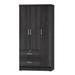 Better Home Products Symphony Wardrobe Armoire Closet with Two Drawers in Gray - Better Home Products NW337-Gray