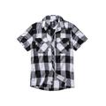 Brandit Check Shirt Herren Kurzarm, Größe:L, Farbe:Weiß-Schwarz