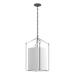 Hubbardton Forge Bow 3 - Light Lantern Cylinder Pendant Fabric in White/Brown | 28.4 H x 19.3 W x 19.3 D in | Wayfair 104260-SKT-14-SE1509