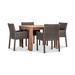 Latitude Run® Marfik Square 4 - Person 43" Long Outdoor Dining Set w/ Cushions Wood/Teak in Brown/White | 30.75 H x 43 W x 43 D in | Wayfair