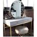 IMPRESSIONS VANITY · COMPANY Holly Sunset Vanity Mirror w/ Clear LED Bulbs Round Shape Vanity Dressing Mirror w/ Standing Base | Wayfair