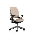 SteelcaseLeap Leather Task Chair Upholstered in Gray/Black/Brown | 43.5 H x 27 W x 24.75 D in | Wayfair LEAP LEATHER-L220-6205-4WAY-CC-NOHR-SH5