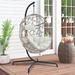 Sand & Stable™ Faringham Swing Chair w/ Stand Wicker/Rattan in Gray | 81 H x 42 W x 43 D in | Wayfair 831B8B88CBB7457792911A2C56F05551