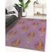 Green/Indigo 96 x 0.08 in Area Rug - WILD CAT PURPLE Area Rug By House of Hampton® Polyester | 96 W x 0.08 D in | Wayfair