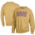 Men's ComfortWash Gold Alcorn State Braves Garment Dyed Fleece Crewneck Pullover Sweatshirt