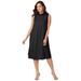 Plus Size Women's Georgette Mock Neck Dress by Jessica London in Black (Size 26)