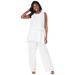 Plus Size Women's 2-Piece Wide-Leg Pant Set by Jessica London in White (Size 16 W)