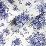 Toile Cotton Sheet Set, Navy by Melange Home in Navy (Size QUEEN)