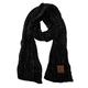 C.C Women's Ultra Soft Chenille Ribbed Thick Warm Knit Shawl Wrap Scarf - Black - One Size