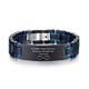 VNOX Custom Personalized Elegant Stainless Steel Two-Tone Blue&Black Link Bracelet for Men Husband Dad Son Gift,8.2"/8.6", 8.6 inches, Stainless Steel, no gemstone