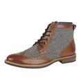 Mens Leather Memory Foam Zip Smart Casual Dealer Brogue Ankle Boots Shoes Size - Tan - UK 9