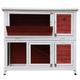 Confidence Pet Rabbit Hutch, 4ft 2-Story with Ramp Wooden Hutch, Red/White