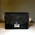 Kate Spade Bags | Kate Spade New York Neve Tinsel Convertible Flap Crossbody Bag | Color: Black/Silver | Size: 5.4"H X 7.6"W X 2.4"D