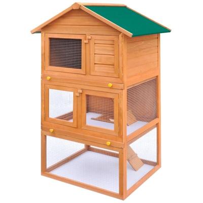Kaninchenstall Kleintierhaus Hasenstall 3 Ebenen Holz