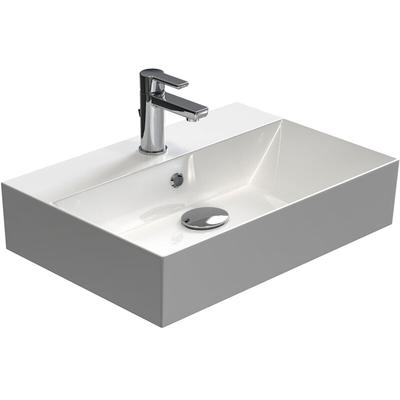 Design Waschbecken Hängewaschbecken Aufsatzwaschbecken Waschtisch aus hochwertiger Keramik eckig 60