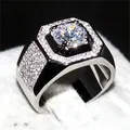 Choucong-Bague en argent regardé 925 et or rose pour homme bijoux en pierre paev cz diamants 1 5