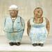 Dakota Fields 2 Piece Charming Couple in Ceramic Figurine Set Porcelain/Ceramic in Blue/Brown | 9.75 H x 6 W x 3.9 D in | Wayfair