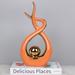 Orren Ellis Modern Abstract Art Ceramic Statue Sculpture Porcelain/Ceramic in Orange | 12.2 H x 6.29 W x 2.36 D in | Wayfair